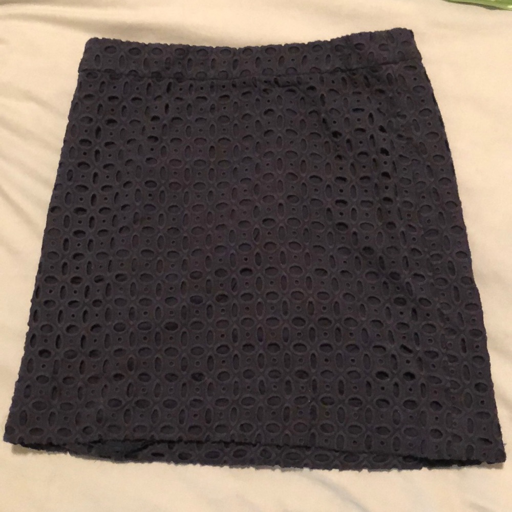 Jcrew navy eyelet mini skirt